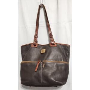 Dooney & Bourke Black Pebble Grain Leather Large Shopper Tote Bag J3185480